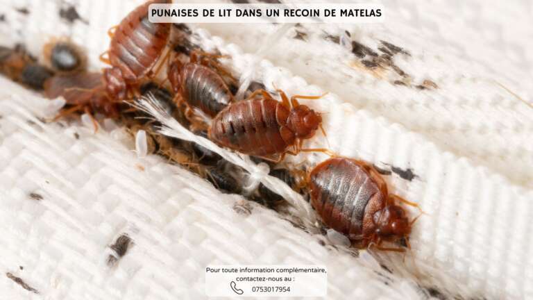 Punaises de lit dans un recoin de matelas